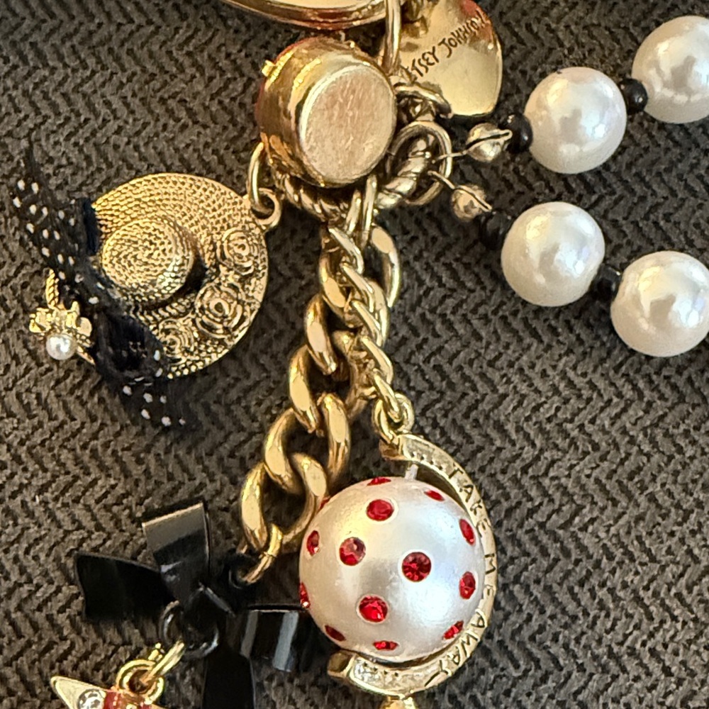 Betsey Johnson Key Fob Bag Charm World Traveler Take Me Away Vintage - Picture 6 of 13